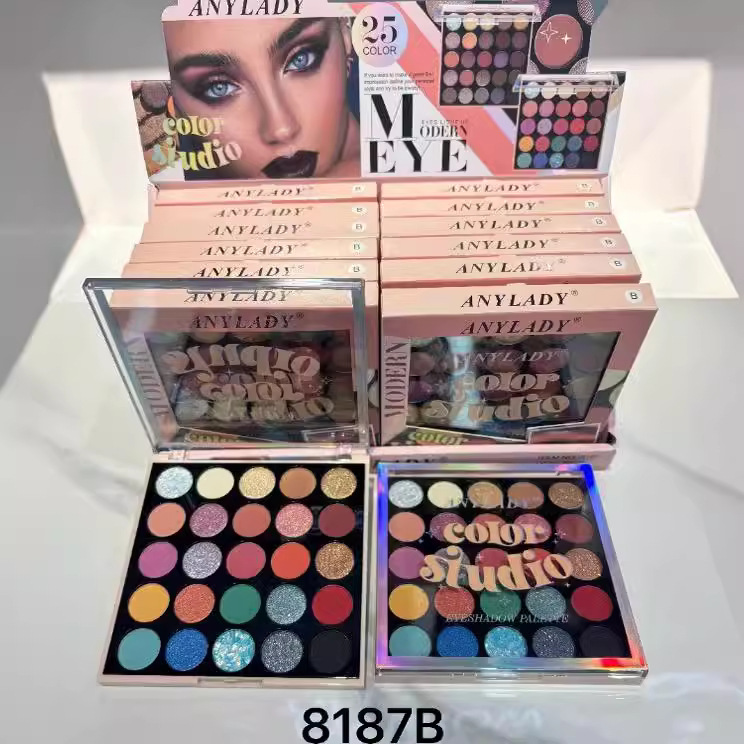 Only export 12 packages of "ANYLADY" plastic shell eyeshadow, blush, contouring, high-gloss, pearlescent and matte Specification drawing