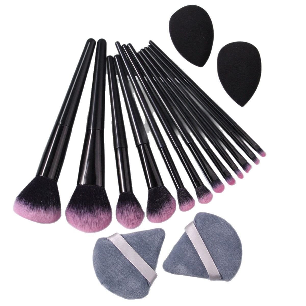 12-piece soft-bristled makeup brush set for beginners, portable blush brush, contouring foundation brush, and comes with a sponge egg triangular powder puff Item Picture