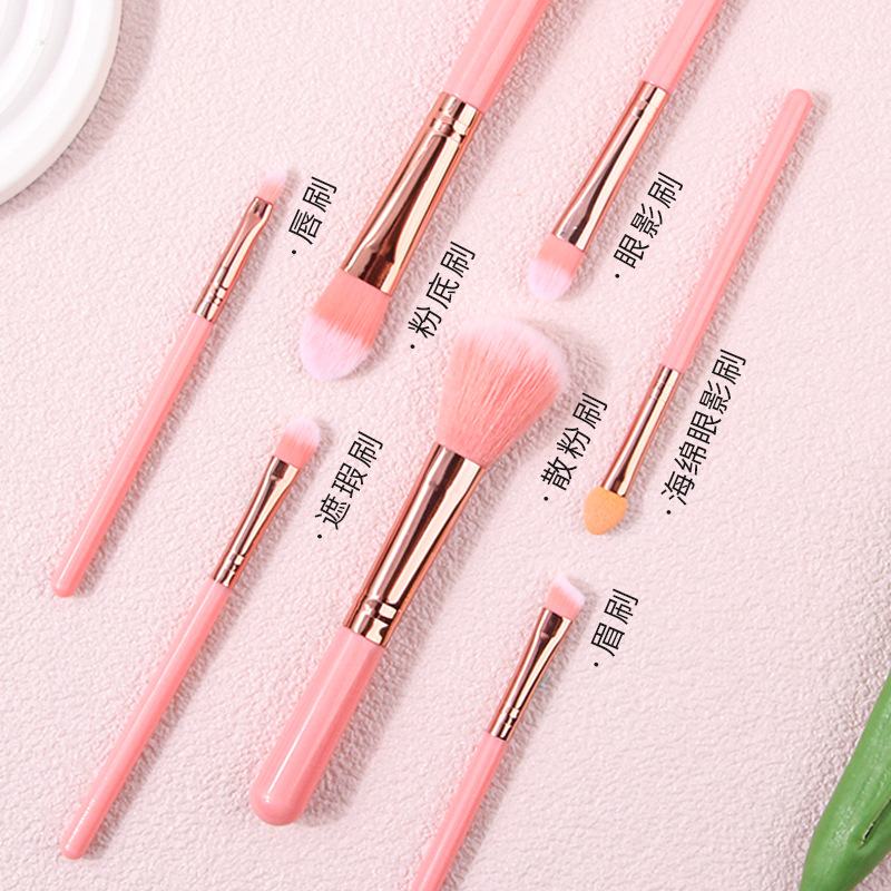 7-piece makeup brush set for beginners, portable facial eyeshadow brush, blush gift, brush, beauty tools wholesale Application Scenario
