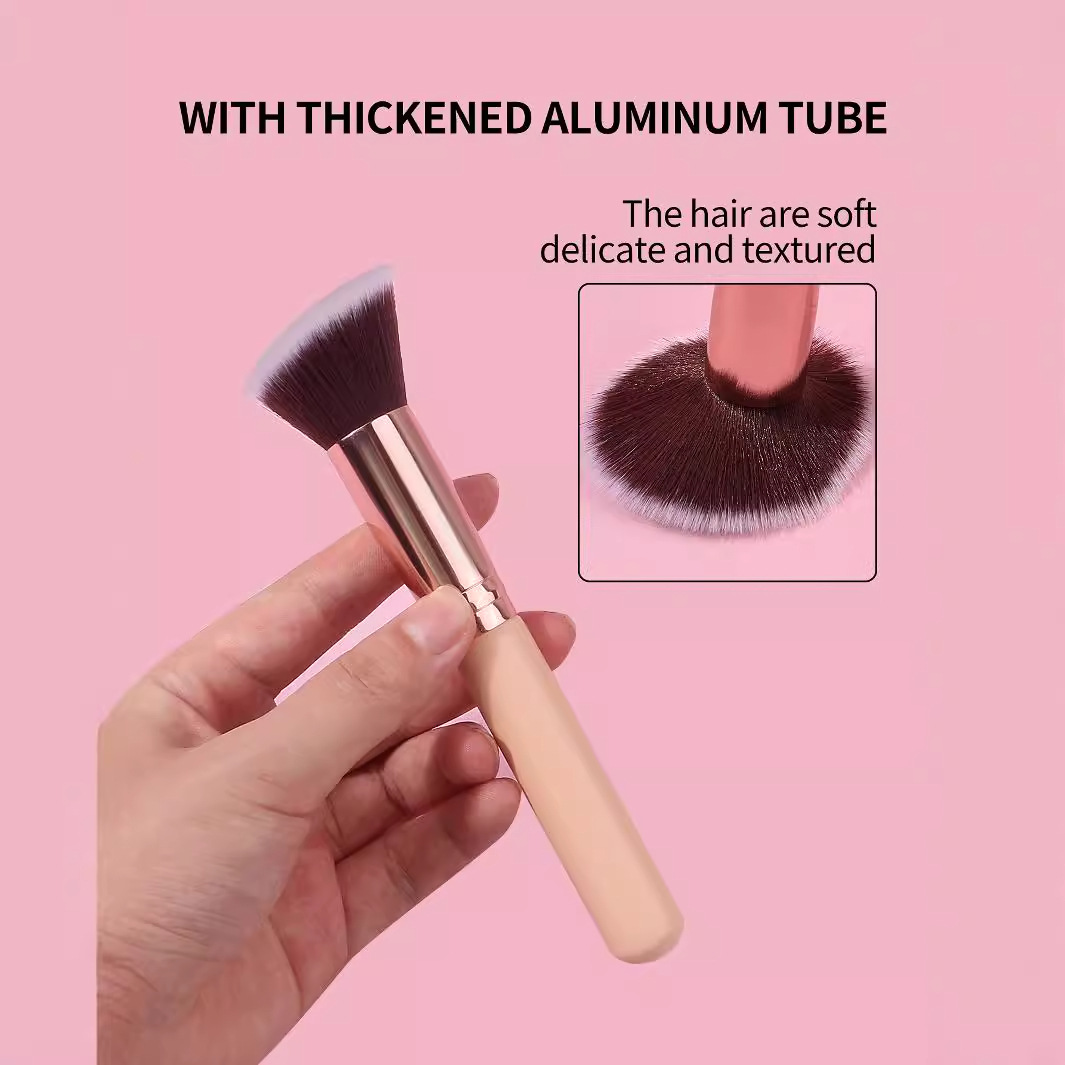 High-quality flat and slanted foundation brush, contouring brush, beginner makeup tool, facial contour brush, portable makeup brush Specification drawing