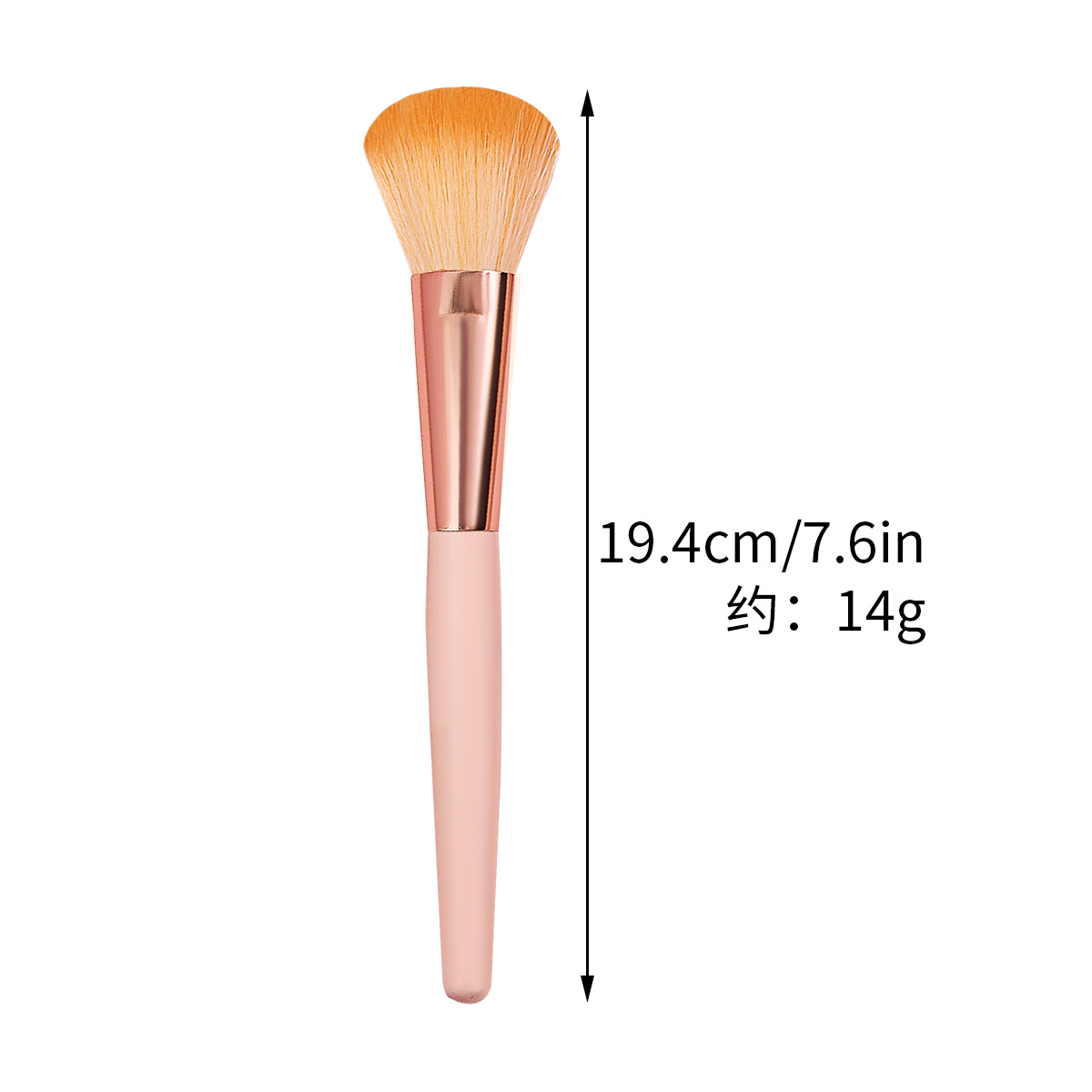 Single light pink blush brush, loose powder, eyeshadow brush, eyebrow brush, orange single brush, factory direct sales, cross-border Item Picture