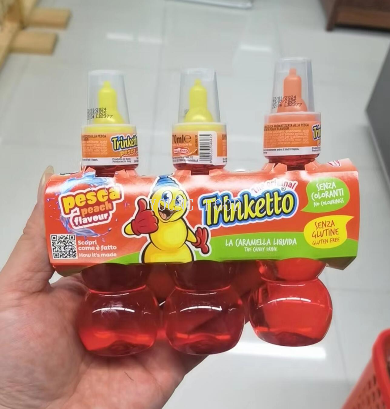 Free shipping: Italian imported fruit juice snack food, Qin Kai Le children's flavored Drink, peach-flavored 70ml*3 bottles pic 12