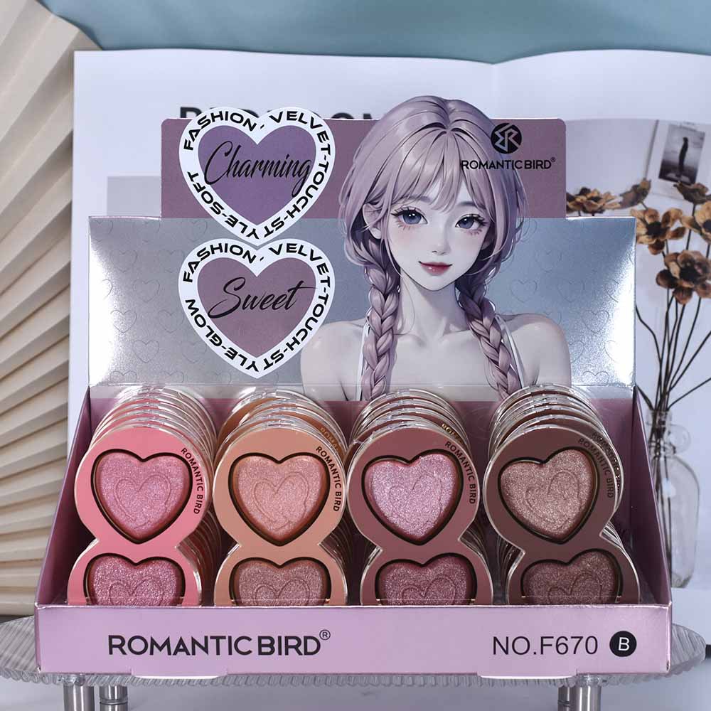 ROMANTIC BIRD Two-Color Baked Powder Blush F670B New Cross-border Export Two-color BLUSHER details Picture