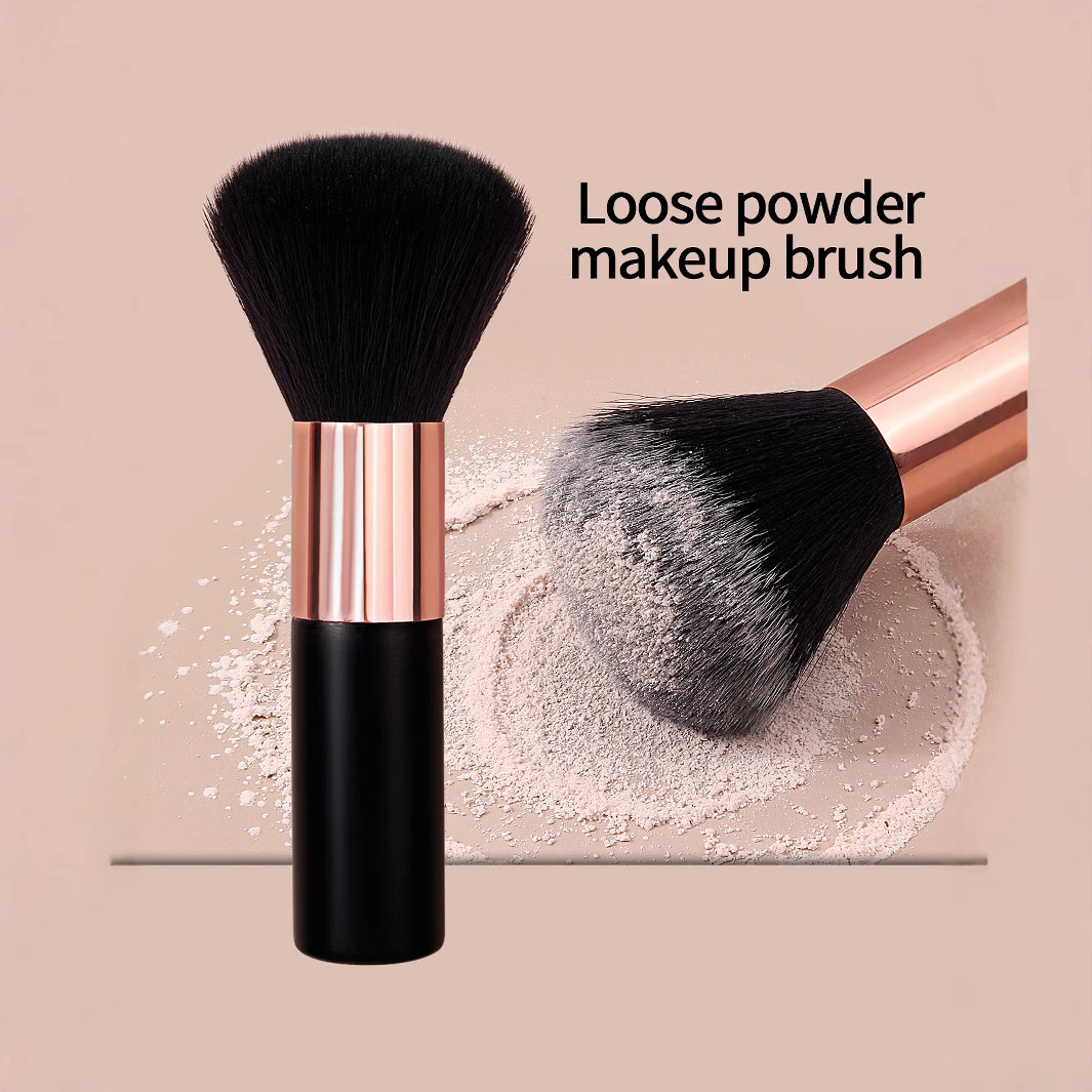 Short-handled large round head loose brush setting brush, upright makeup brush, nail dust brush, beauty tool manufacturer wholesale model full figure