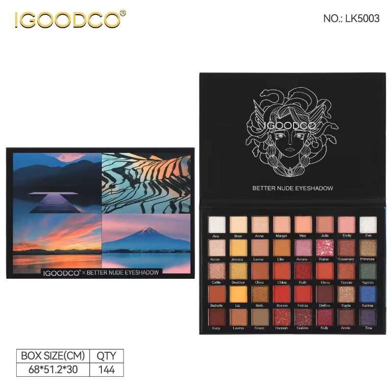 Only for export of the new IGOODCO matte pearlescent eyeshadow, blush, contouring and concealer makeup palette Specification drawing