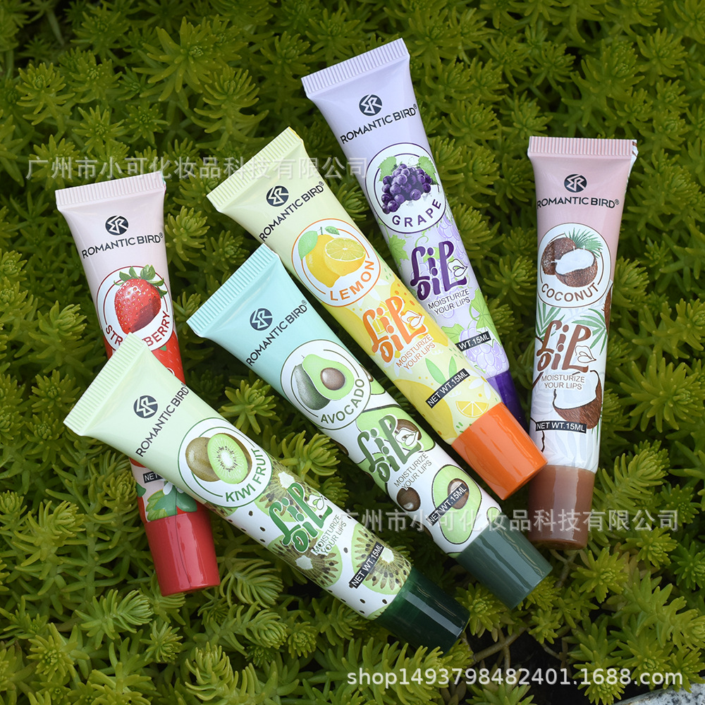 2025 New English Version ROMANTIC BIRD Fruit-Flavored RB315 Transparent Moisturizing Lip Oil lipoil15ML details Picture