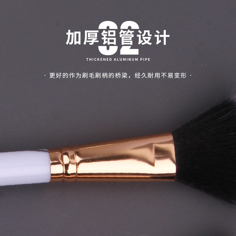 Single flame makeup brush, marble soft bristle high-gloss brush, beginner blush brush, gift, beauty tools wholesale Specification drawing