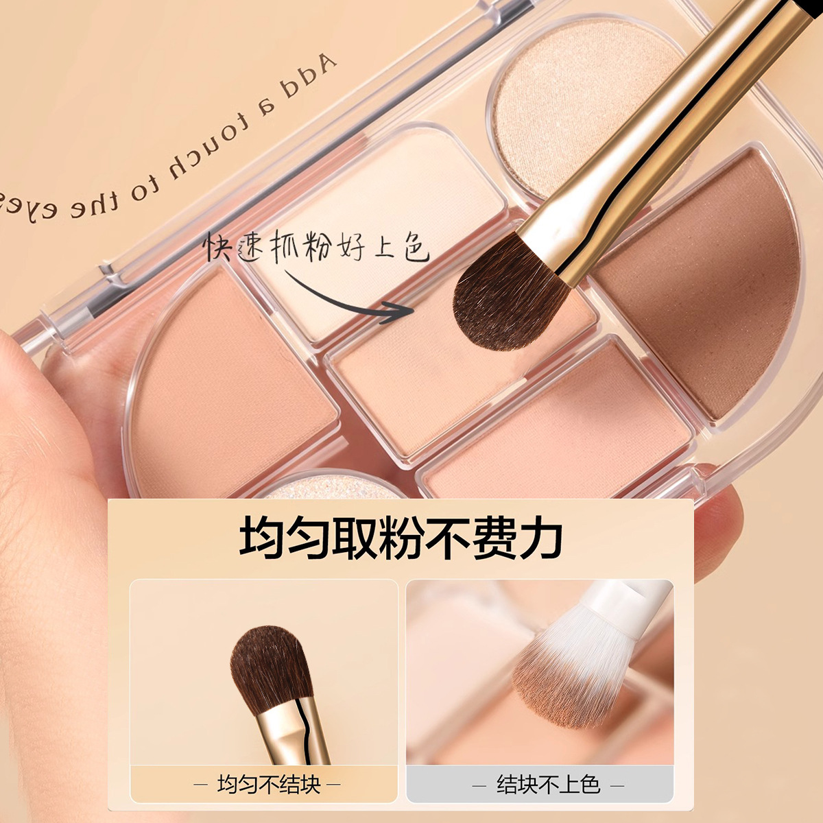 New horsehair eyeshadow brush set, novice makeup brush, cross-border best-selling makeup combination brush Specification drawing