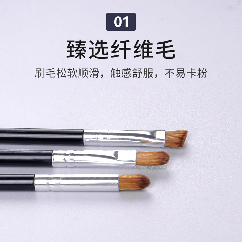 3-piece eyeshadow brush makeup set, portable eyeshadow brush, eyebrow brush, lip blush brush, detail brush, beauty tools details Picture