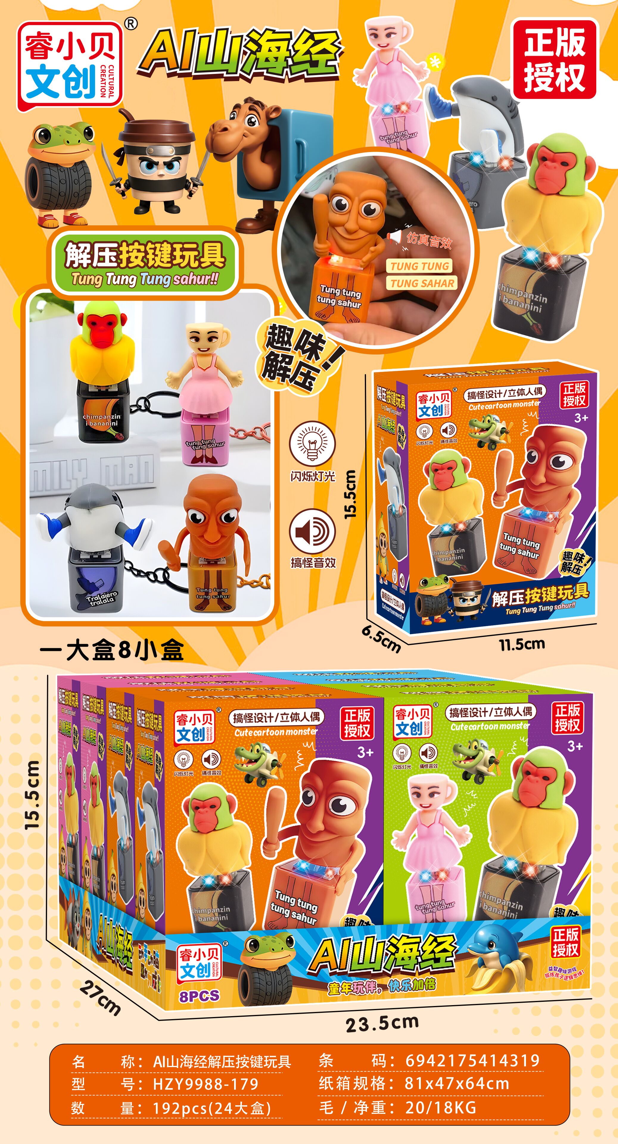 TK01903 Decompression Button Toy /AI Shan Hai Jing Specification image