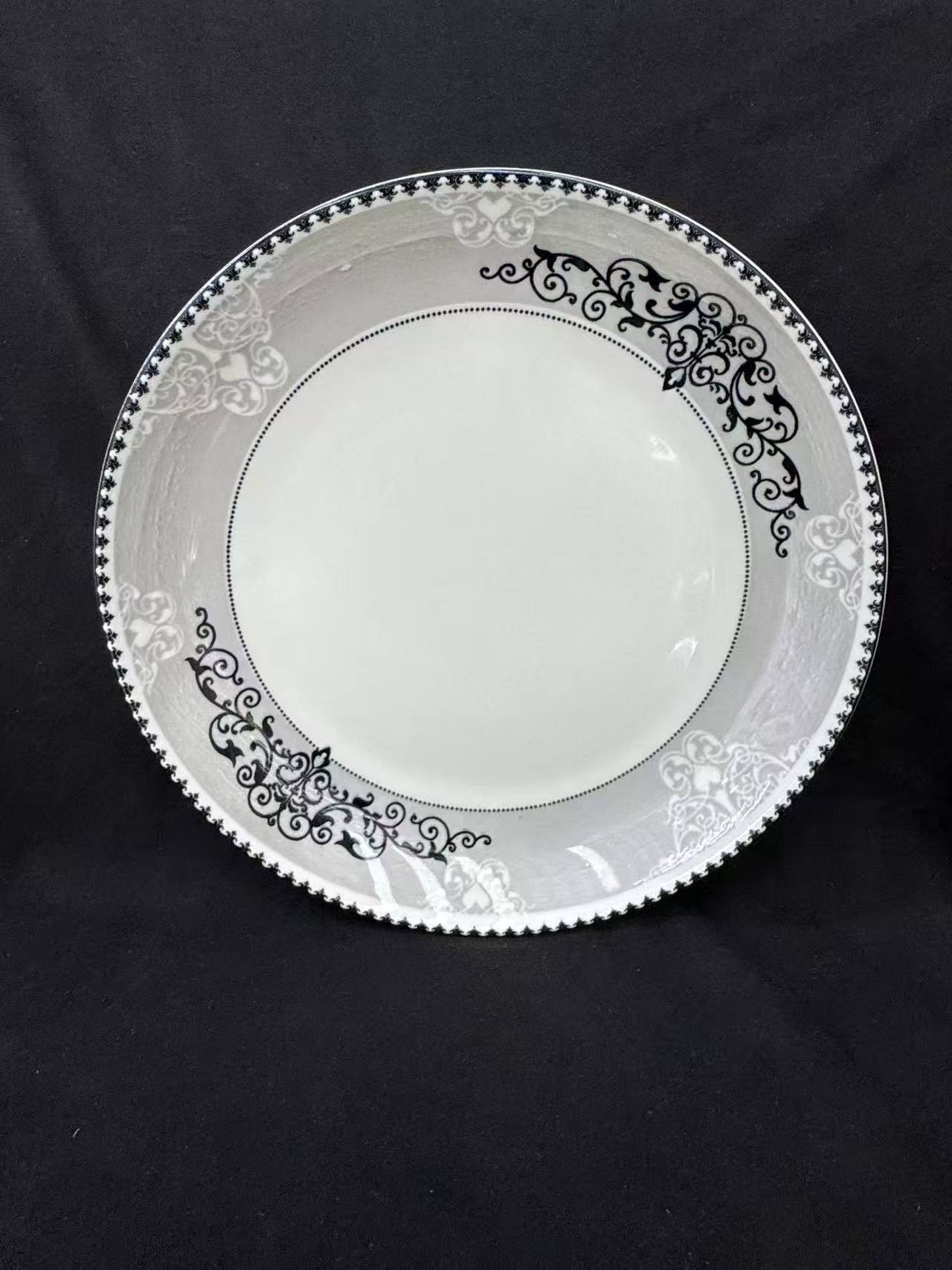 10英寸水果盘边花T97陶瓷盘