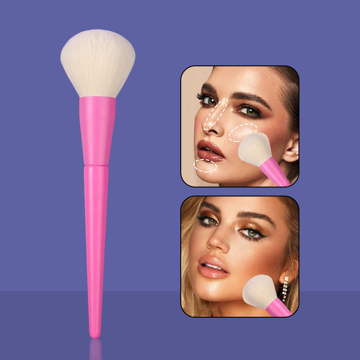 Single large-sized loose brush, soft and fluffy setting brush, honey brush, long-handled wooden makeup brush, makeup tools in stock full figure