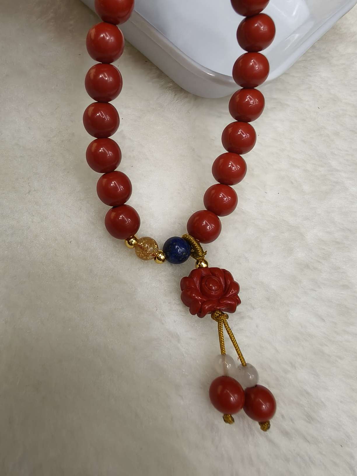 New Chinese-style cinnabar bracelet flower pendant, retro and simple purple gold sand bracelet, niche accessory for women Item Picture