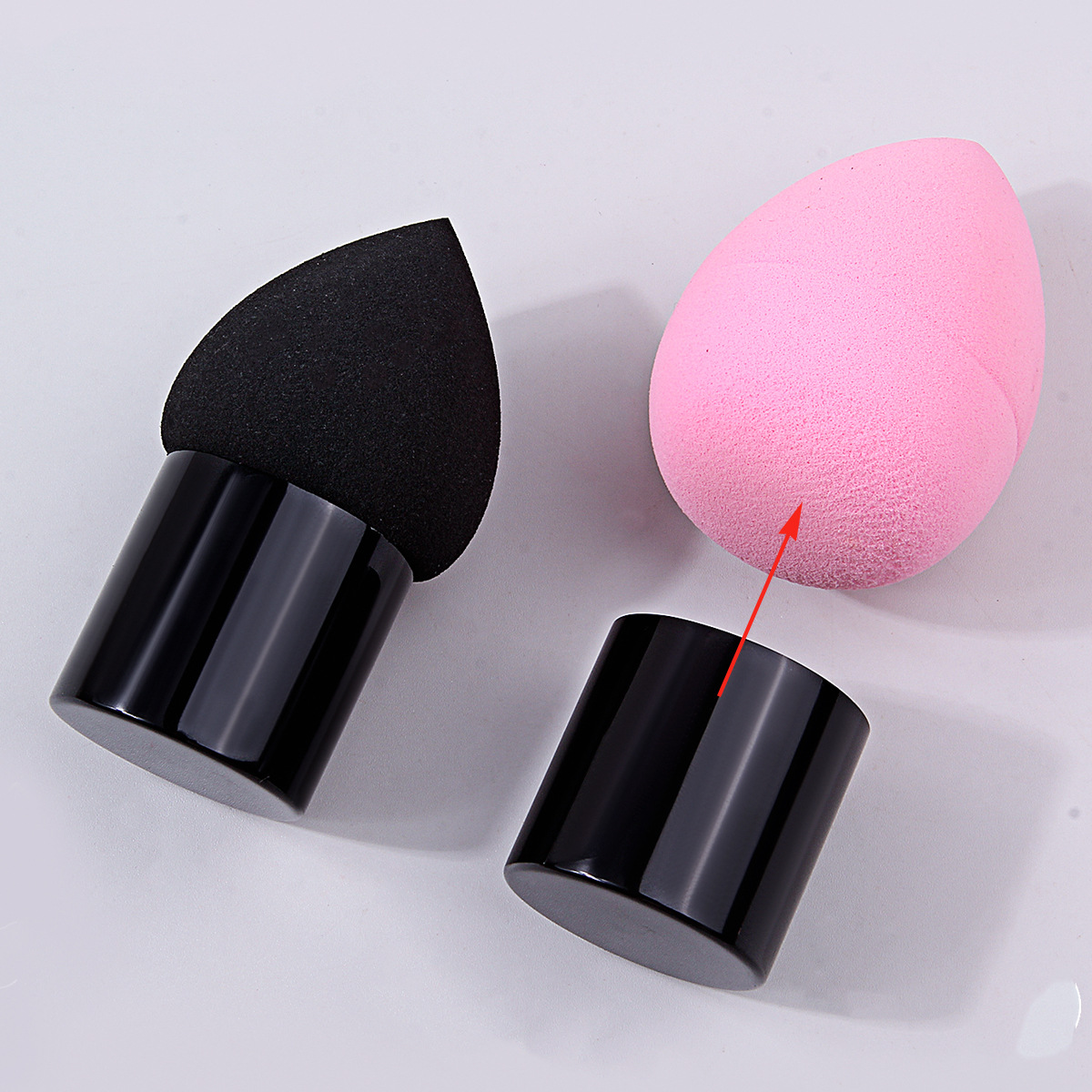 Wholesale price: Douyin's same teardrop-shaped small mushroom head cushion bb powder puff sponge beauty egg powder, dry and wet dual-purpose Specification drawing
