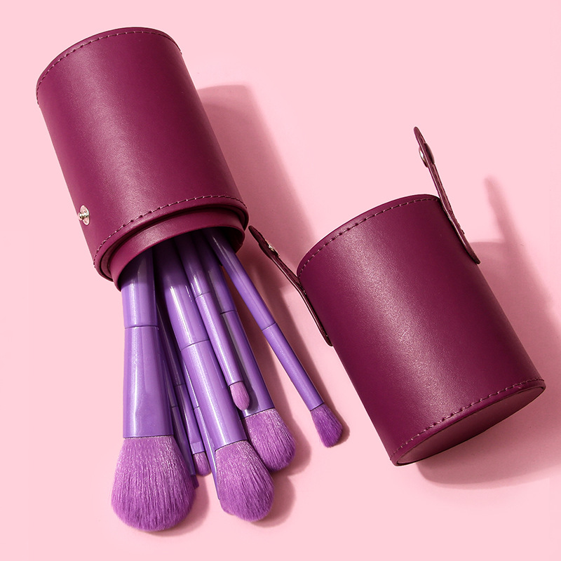 Purple Sweet Potato 10 makeup Brushes for beginners, portable travel set brushes, factory direct sales, soft bristle loose powder setting brushes, eyeshadow brushes Specification drawing