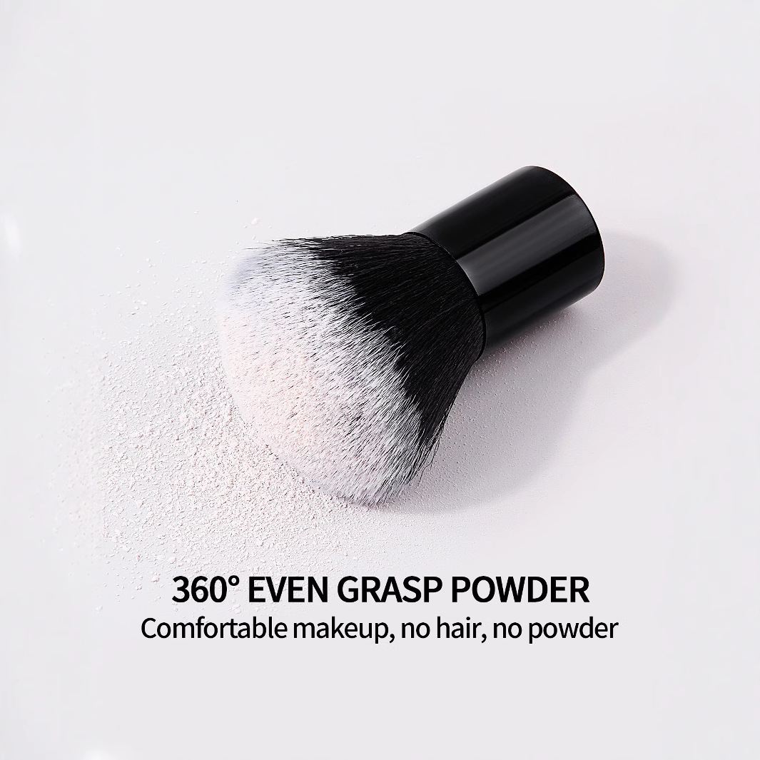 Black aluminum tube large loose powder and honey powder professional makeup brush, easy to place, soft and does not absorb powder, blush high-gloss nail brush details Picture
