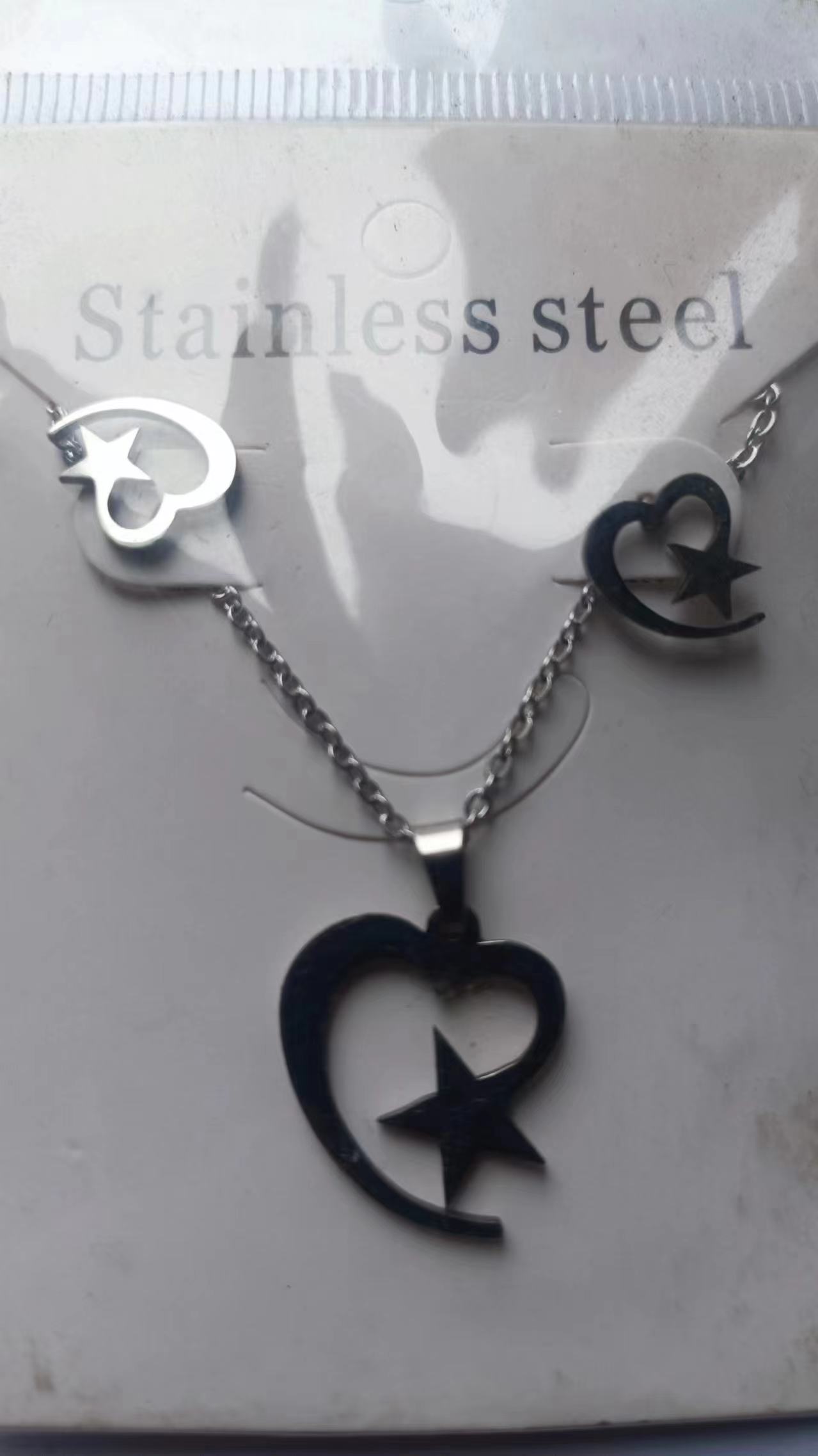 华贝儿不锈钢饰品跨境欧美流行饰品珠宝首饰项链耳环MA055