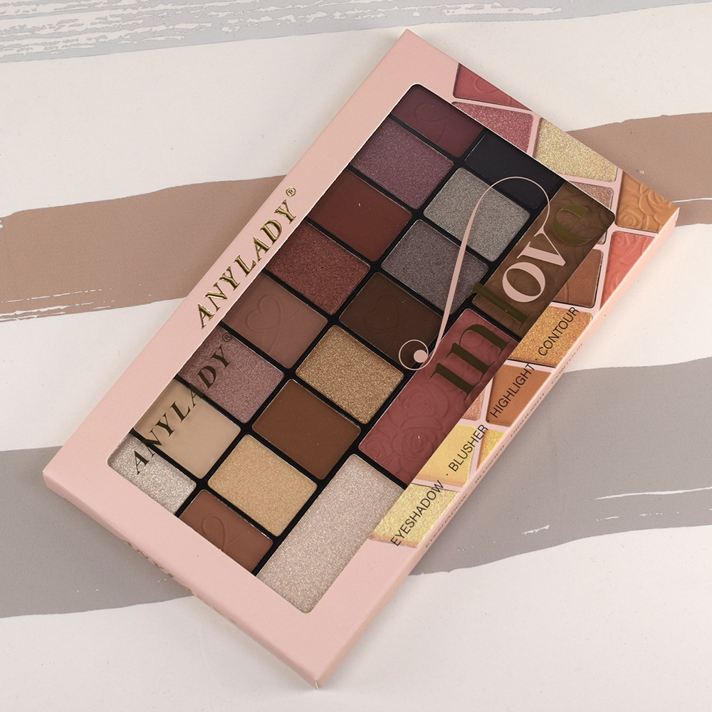 8439 Eyeshadow Highlighter Contour Powder Blush MAKEUP Palette 19-color ANYLADY Pearl Matte Wholesale Makeup full figure