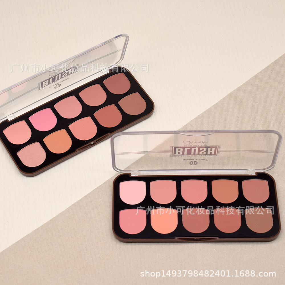 Only for cross-border export: [ROMANTICBIRD] F595B ten-color multi-color matte blush blush matte finish Specification drawing