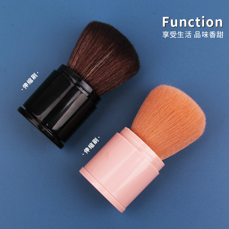In stock, large cherry blossom pink retractable brush with cover, loose brush, setting honey brush, mushroom head black retractable makeup brush Application Scenario