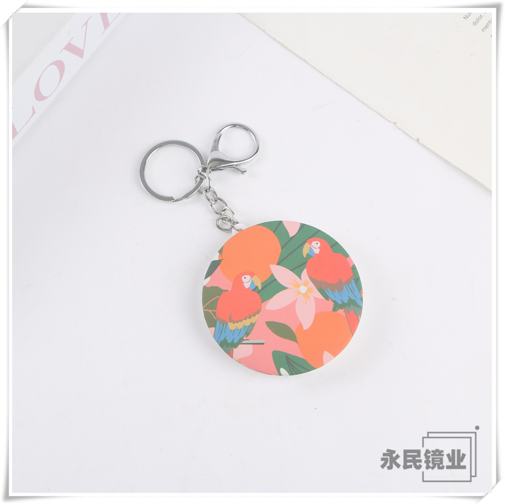 永民镜业501工厂直销多种图案便携小镜子钥匙扣镜化妆镜翻盖折叠镜镜双面镜圆形多功能镜子桌面镜防碎镜子折叠多面镜详情8