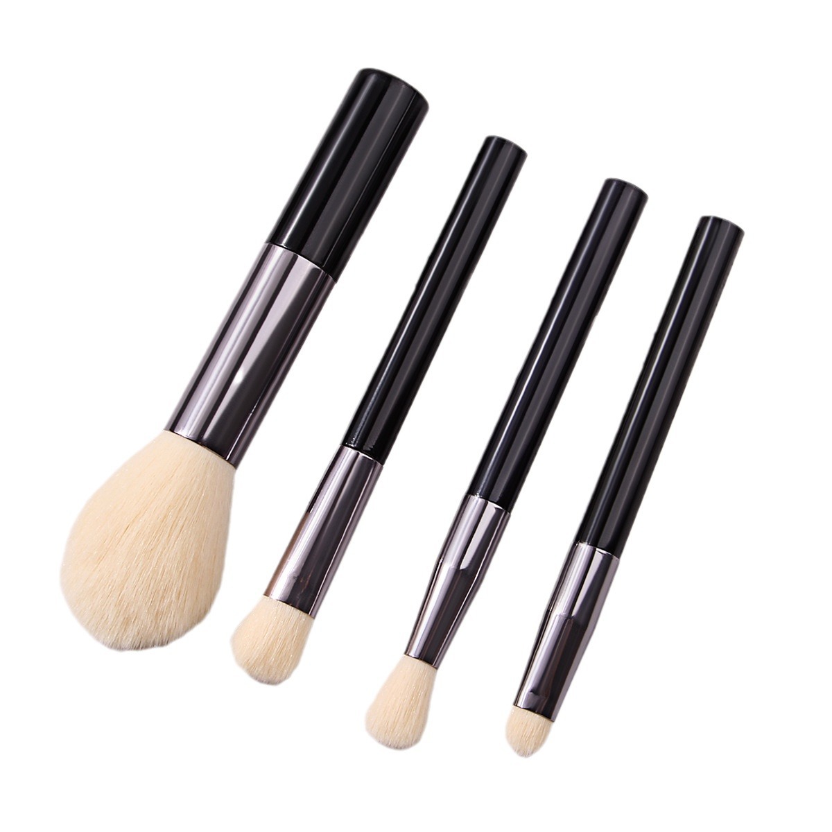 Cross-border bestseller: 4-piece portable makeup brush set mini, non-powder soft bristle blush eyeshadow brush, and smudging brush Item Picture