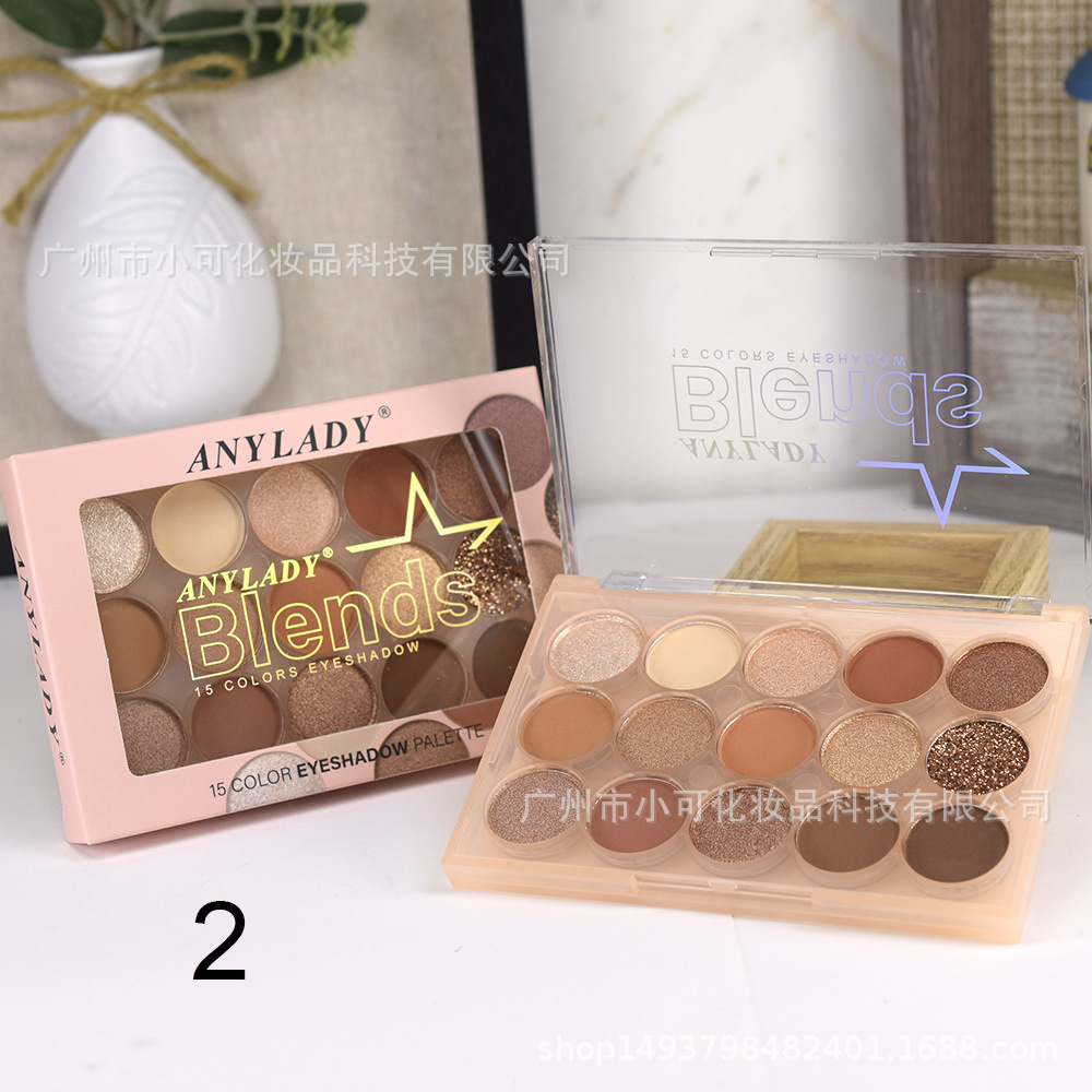 8396 New EYESHADOW Gold Powder for export ANYLADY Pearl Matte Makeup 15COLORS EYESHADOW Specification drawing