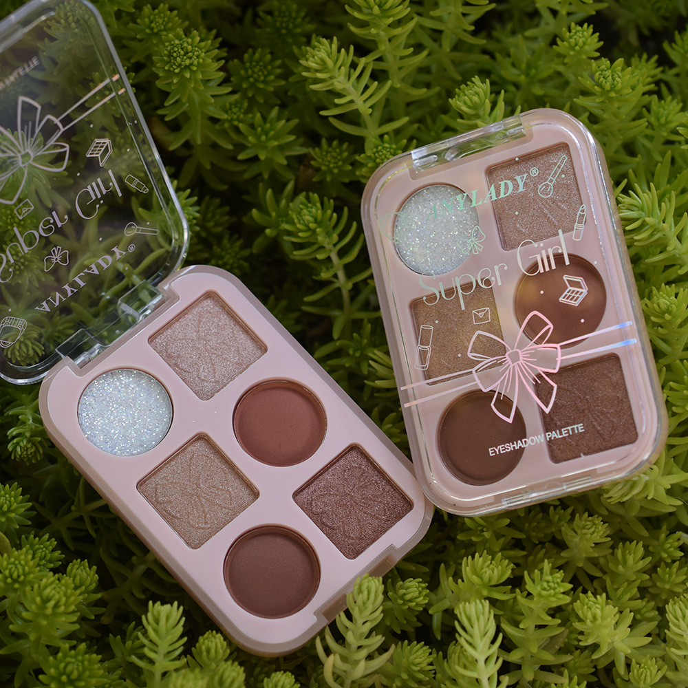 8473B is only for export. 【ANYLADY】 eyeshadow, matte, pearlesty, multiple textures, gold, chives and sequins, six colors full figure