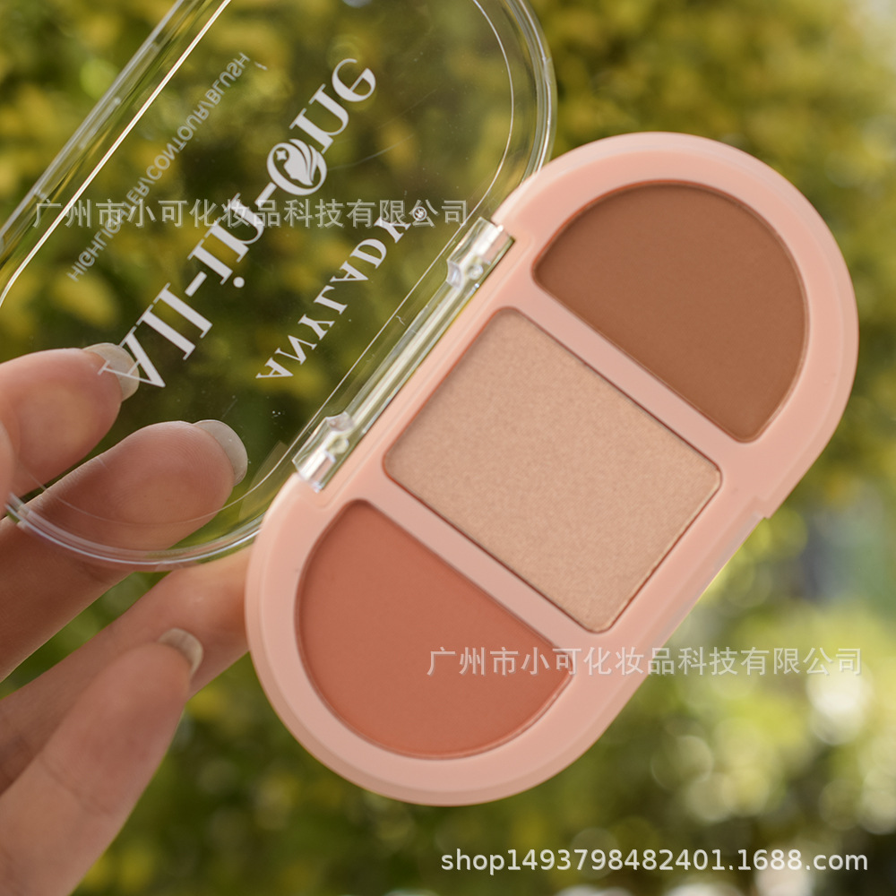 8475 Export Cross-border [ANYLADY] Three-color Blush Highlighter Contour Makeup Set New Style details Picture
