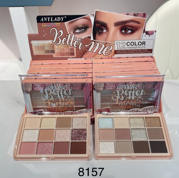 Only export 12 packages of "ANYLADY" plastic shell eyeshadow, blush, contouring, high-gloss, pearlescent and matte details Picture