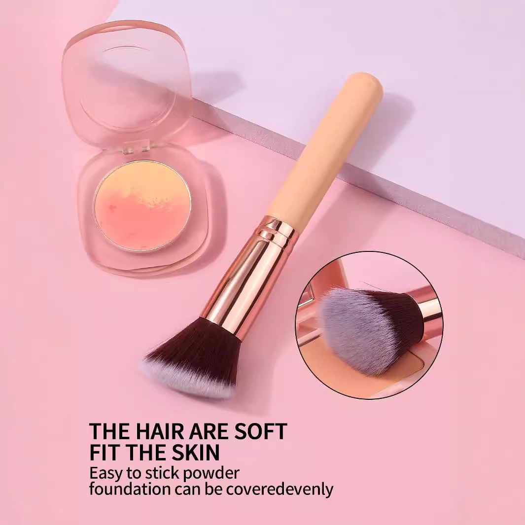 High-quality flat and slanted foundation brush, contouring brush, beginner makeup tool, facial contour brush, portable makeup brush details Picture