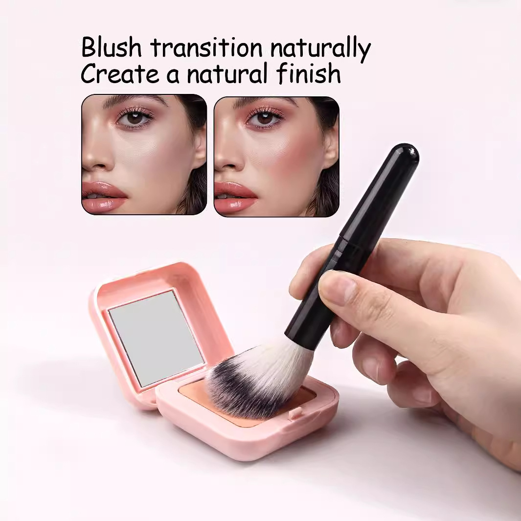 Wholesale of multi-functional makeup brushes, loose powder setting brushes, soft bristles that do not absorb makeup, portable brightening blush brushes, and honey brushes Specification drawing