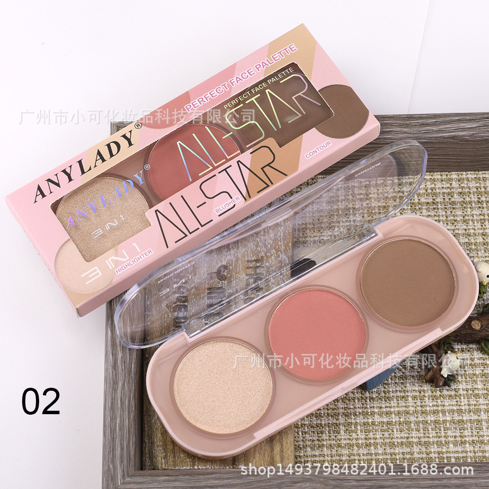 8269 New Blush, Highlight and Contouring makeup Set ANYLADY makeup palatte Specification drawing