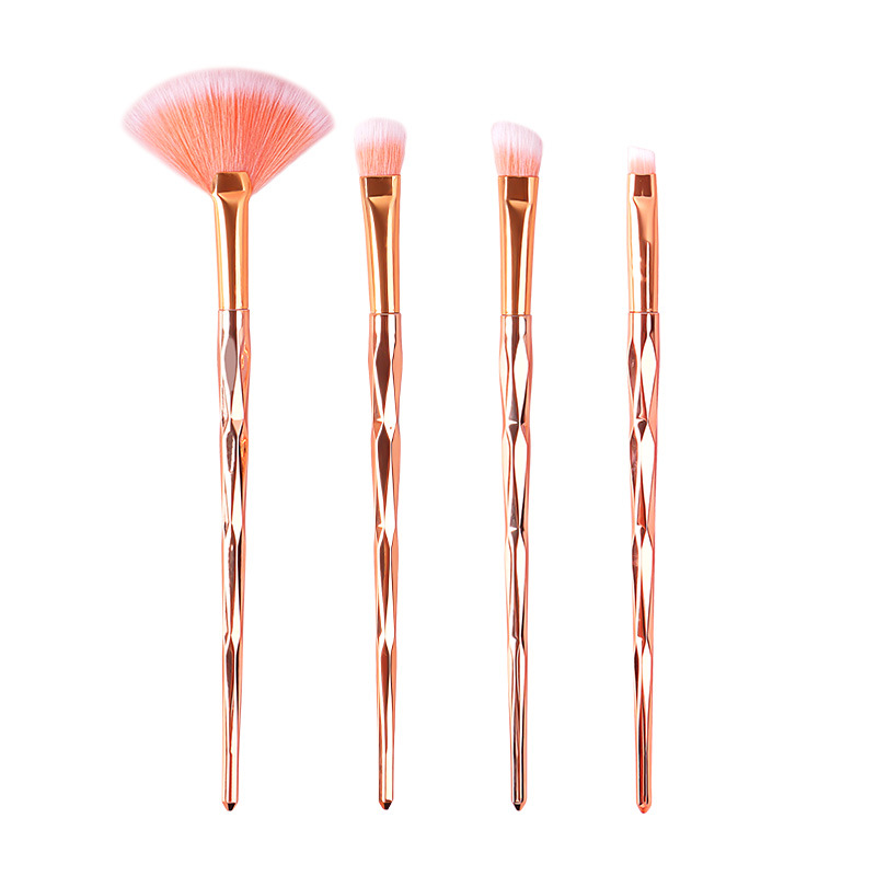 4-piece makeup brush set, fan-shaped highlight brush, beginner eyebrow brush, complete eyeshadow brush, portable beauty tools wholesale Item Picture