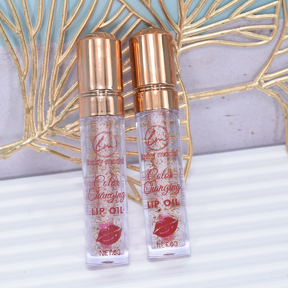 In 2024, only 【lucky model】ML8048 gold Foil color-changing Moisturizing Lip Oil Magic lipoil will be exported full figure