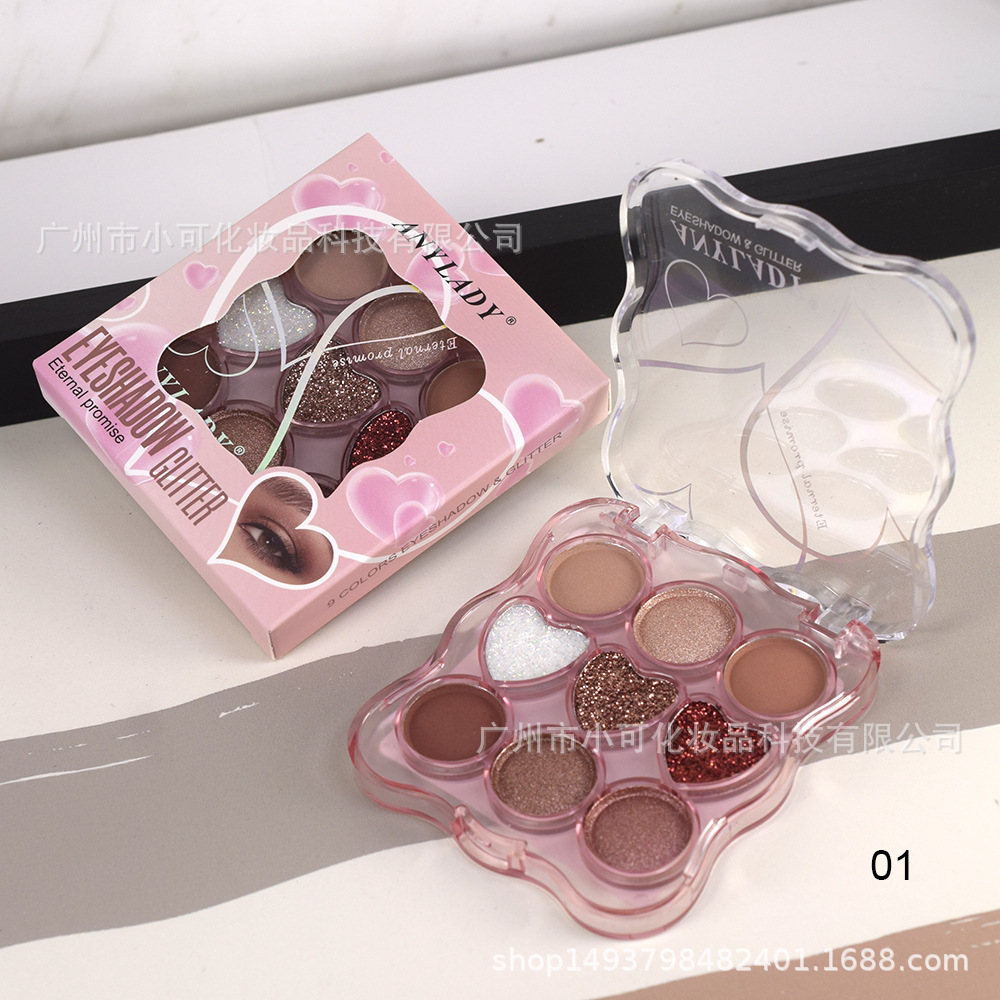 8326 New nine-color EYESHADOW with Golden onion powder for export to foreign trade [ANYLADY] Pearlescent matte Eyeshadow details Picture