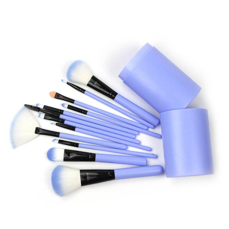 12-piece makeup brush set with makeup brush storage cylinder, complete set of makeup brushes, eyeshadow brushes, wholesale beauty tools Item Picture