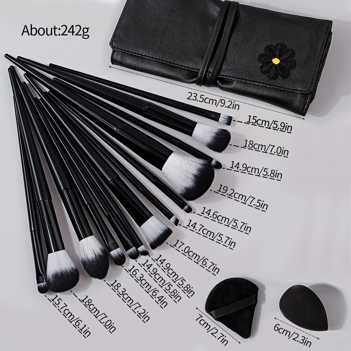 Beginner's soft makeup brush set, loose brush, contouring brush, eyeshadow brush, complete set of brushes, portable strap storage packaging Item Picture