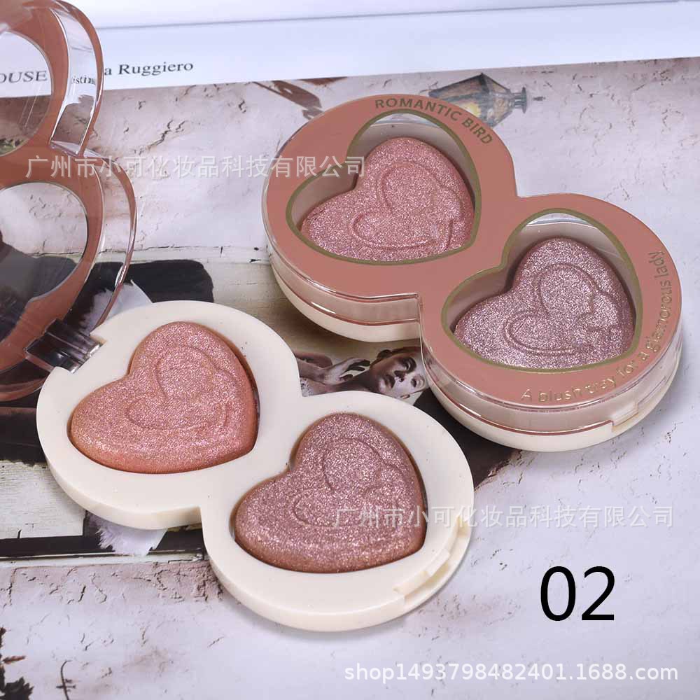 ROMANTIC BIRD Two-Color Baked Powder Blush F670B New Cross-border Export Two-color BLUSHER Application Scenario