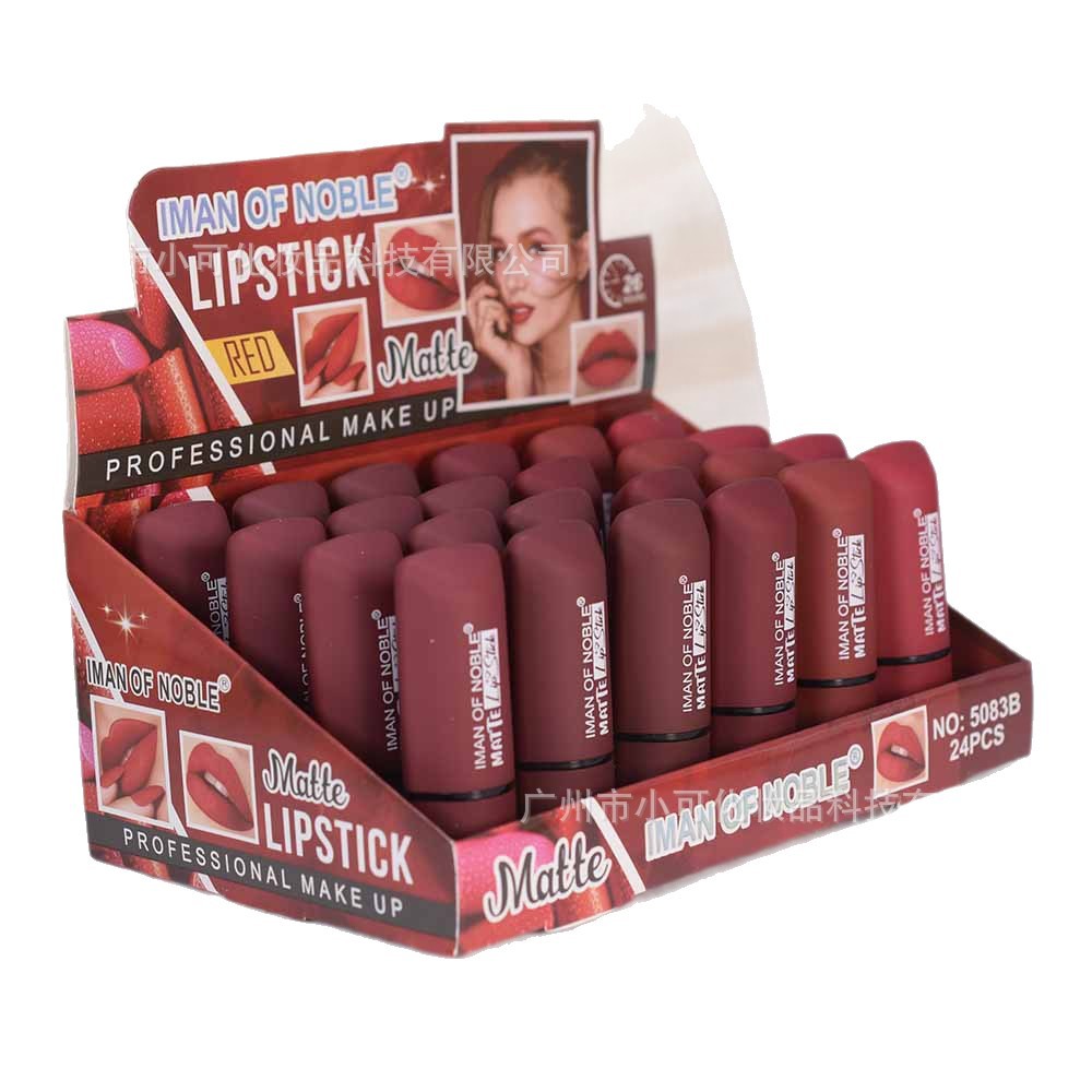 5083B Foreign trade export IMAN OF NOBLE Bright Red Moisturizing MATTE LIPSTICK Item Picture