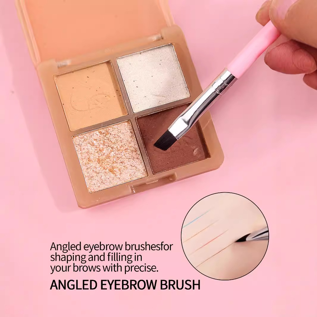 6-piece double-headed eyelash brush, eyebrow brush, convenient eye makeup set brush, spiral eyebrow comb brush, multi-functional angled eyeliner brush details Picture