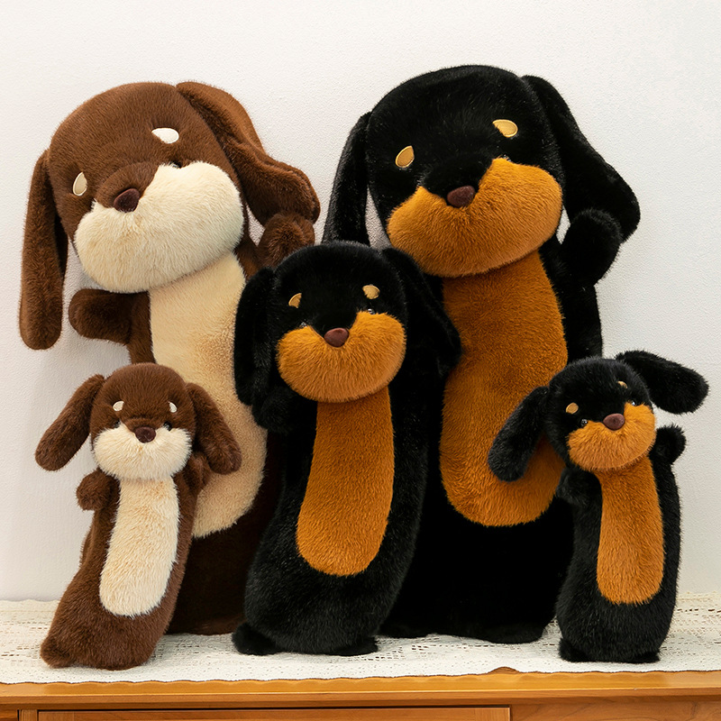 Cute Dachshund, long throw pillow, sofa cushion, plush toy, girl sleeping companion doll, big doll, dog doll Specification drawing