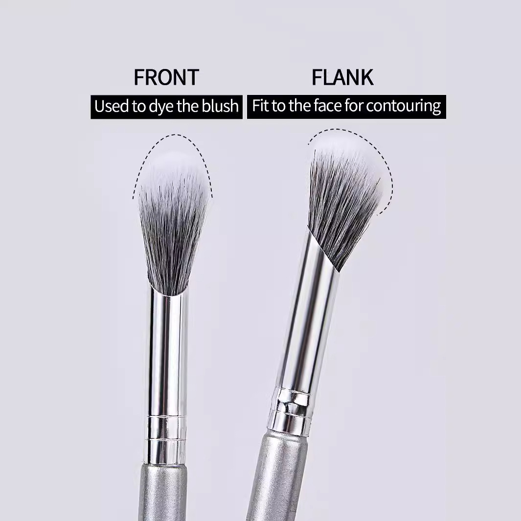 Silver flame Highlight brush, Nose side shadow brush, portable soft bristle eye makeup and blending brush for beginners, in stock makeup tools details Picture