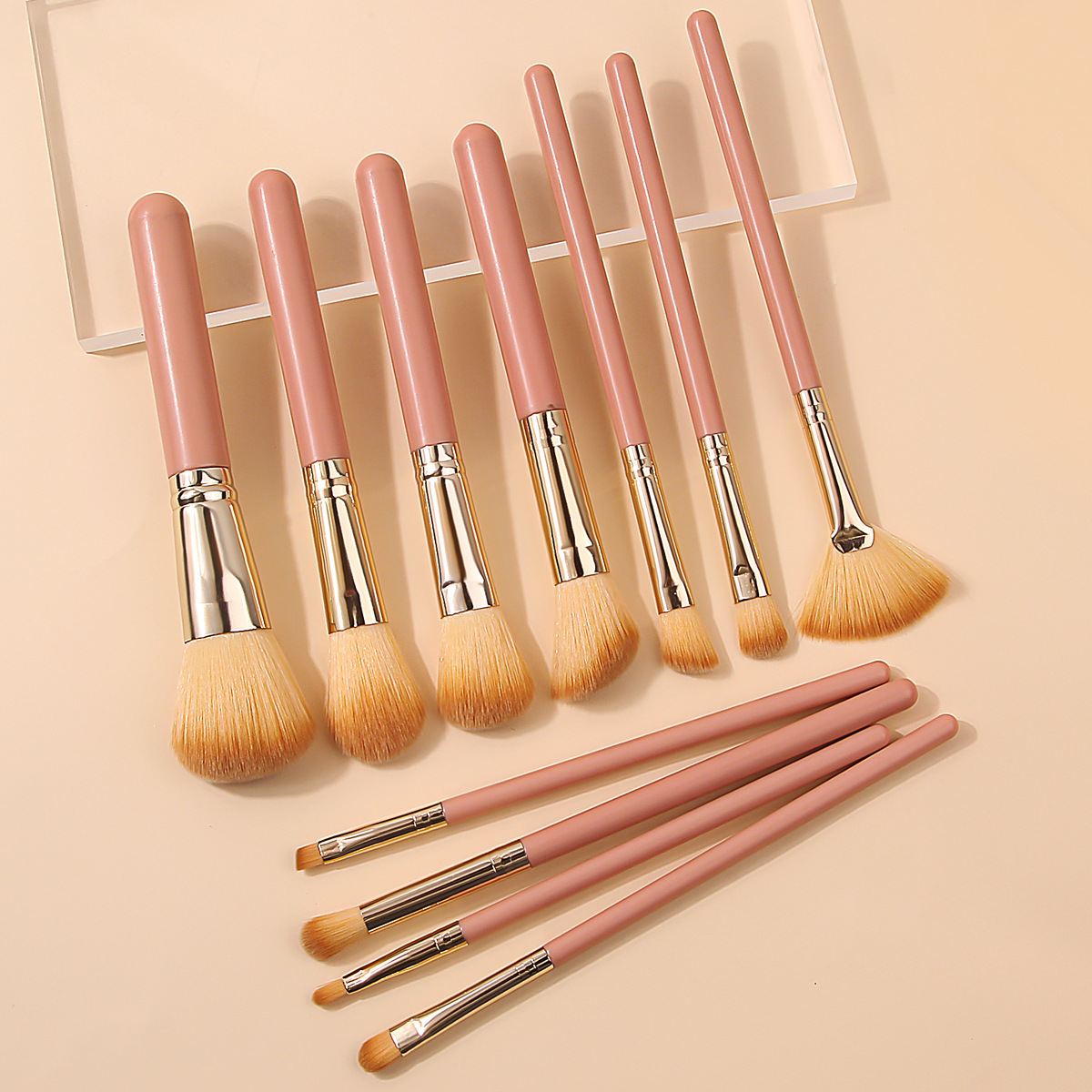 New 11-piece makeup brush set, non-shedding makeup brush, eyeshadow brush, portable loose powder brush, beauty tools in stock details Picture