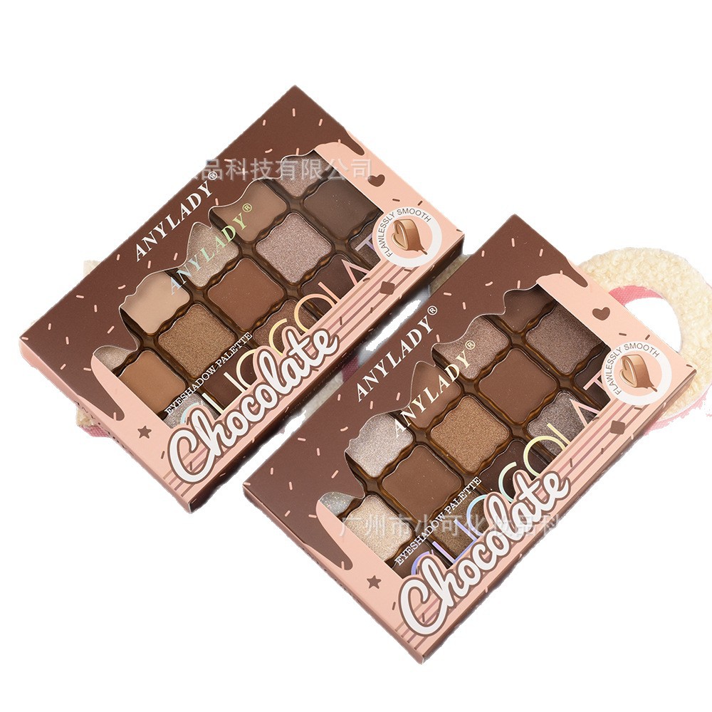 8344 Chocolate EYESHADOW Palette with fifteen colors [ANYLADY] Pearlescent matte Makeup Palette Eyeshadow Item Picture