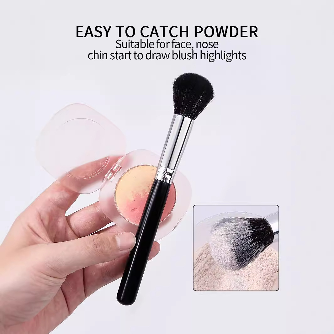 Instant delivery of single blush brush, lightweight and portable high-gloss blending makeup brush, handcrafted beauty tool Specification drawing