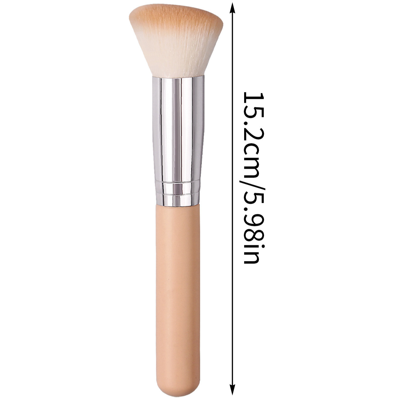 Hot-selling cross-border single blush brush, portable soft bristle wooden handle loose powder setting brush, round slanting contactor brush, factory direct sales Application Scenario
