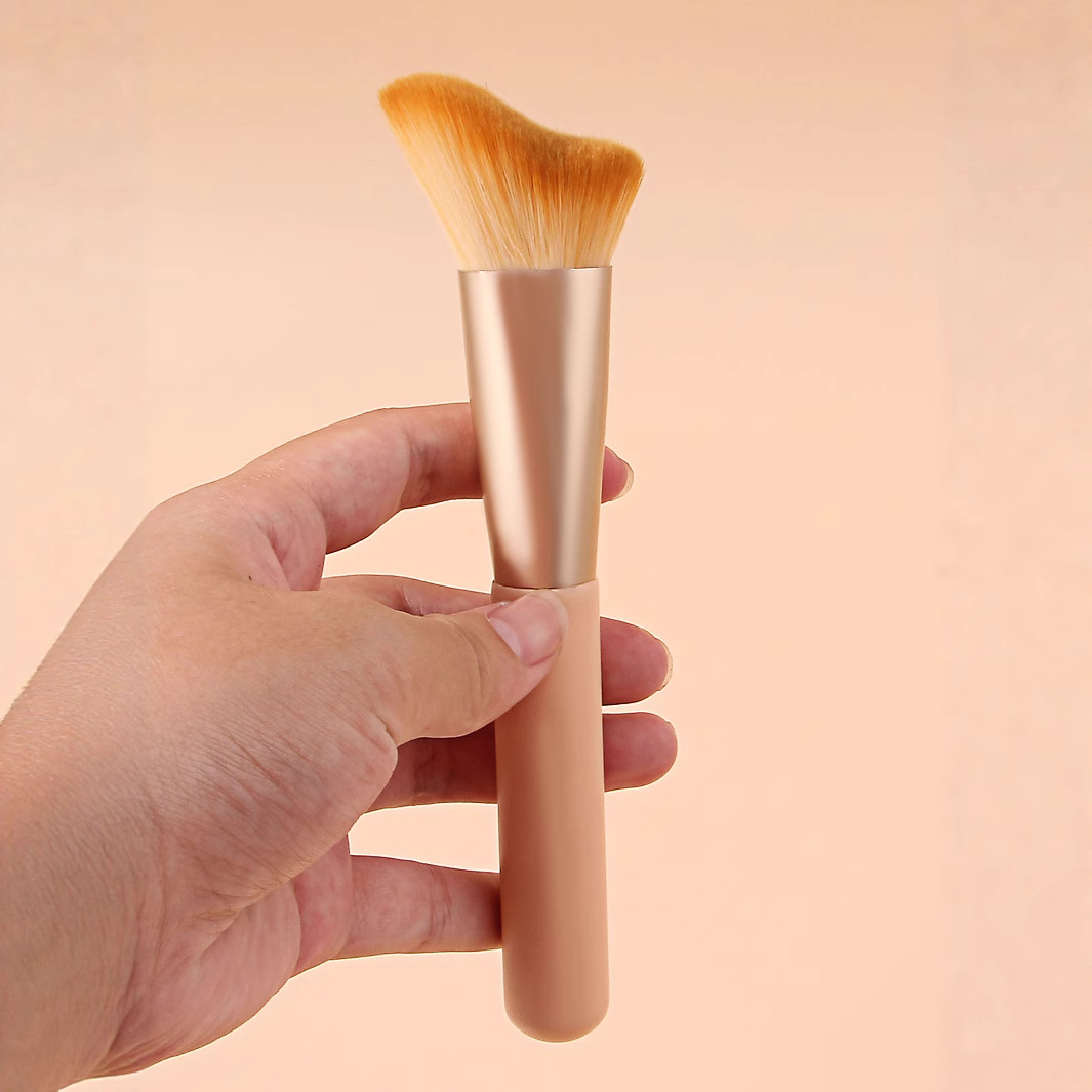 Single soft-bristled foundation brush, facial contactor brush, beginner makeup tools, blush brush, portable beauty tools wholesale Specification drawing