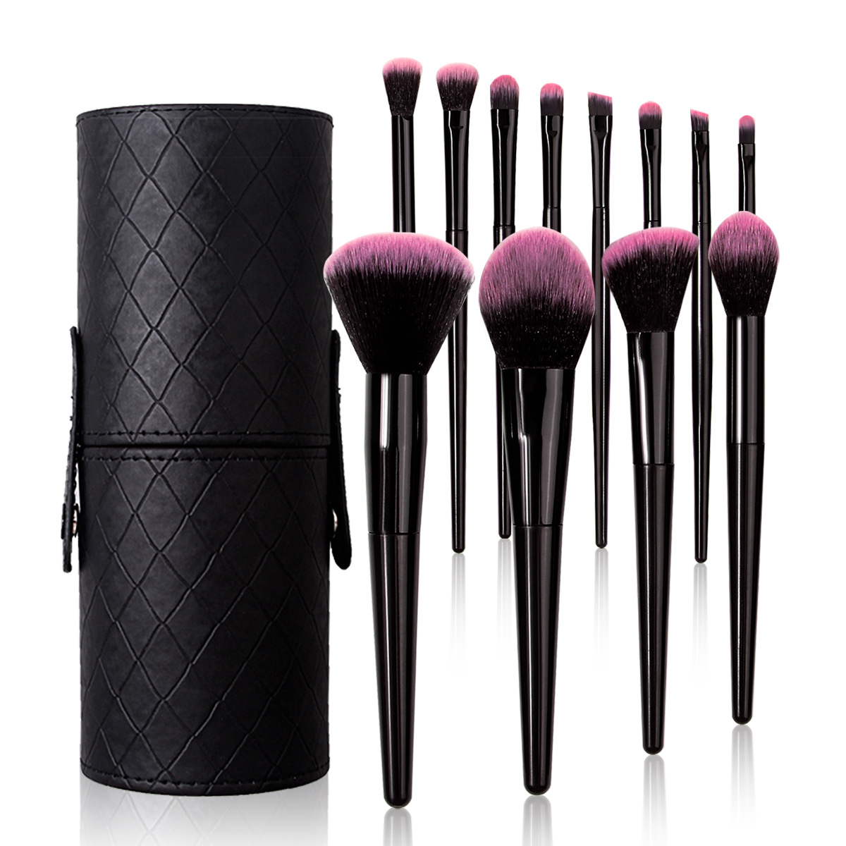 Hot-selling cross-border 12-piece black soft-bristled makeup brushes, loose powder blush brushes, beginner's eyebrow, eye and lip beauty tools Item Picture