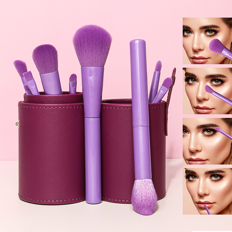 Purple Sweet Potato 10 makeup Brushes for beginners, portable travel set brushes, factory direct sales, soft bristle loose powder setting brushes, eyeshadow brushes full figure